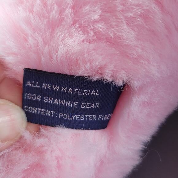 Pink Plush Teddy Bear Vintage 1988 Moonbeam Toys 12" Floral Paws Bow Korea - Picture 11 of 11